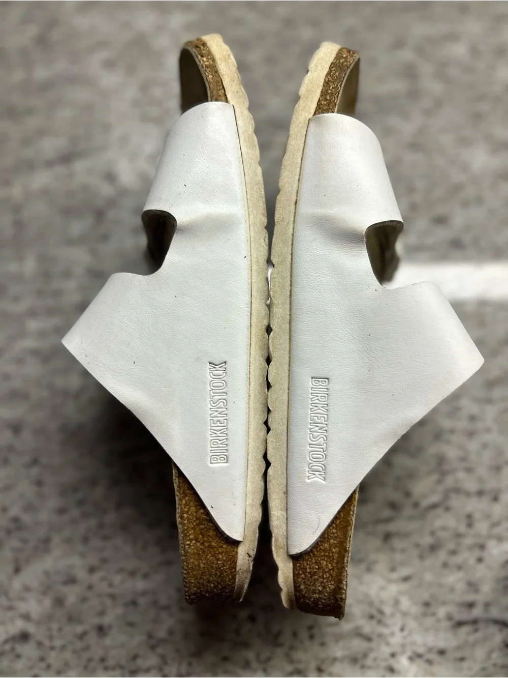 Birkenstock Arizona White Double Strap Sandals - size 6 (37) narrow fit